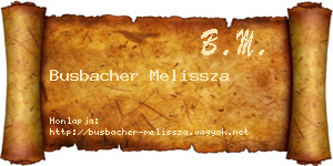 Busbacher Melissza névjegykártya